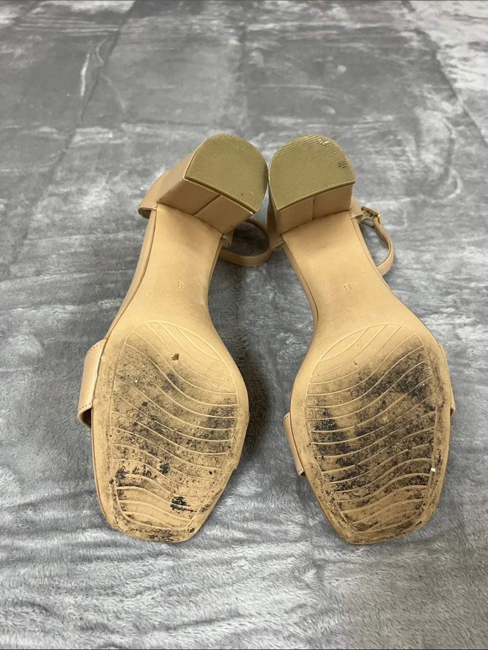 MICHAEL Michael Kors Beige Ankle-Strap Block Heel Sandals